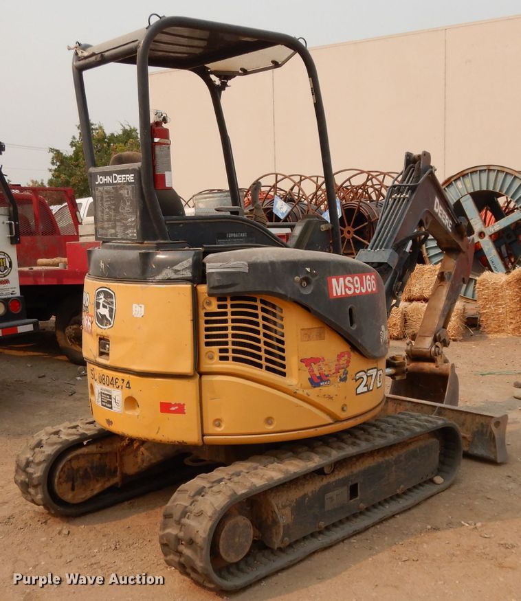 image for item DJ6508 2011 John Deere 27D  mini excavator