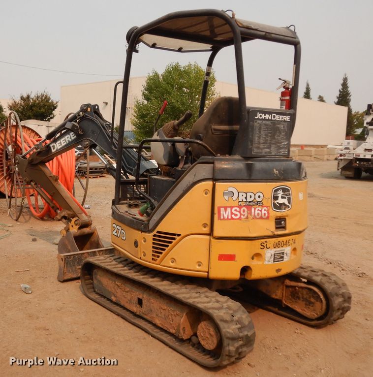 image for item DJ6508 2011 John Deere 27D  mini excavator