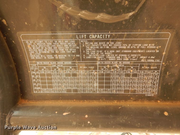 image for item DJ6508 2011 John Deere 27D  mini excavator