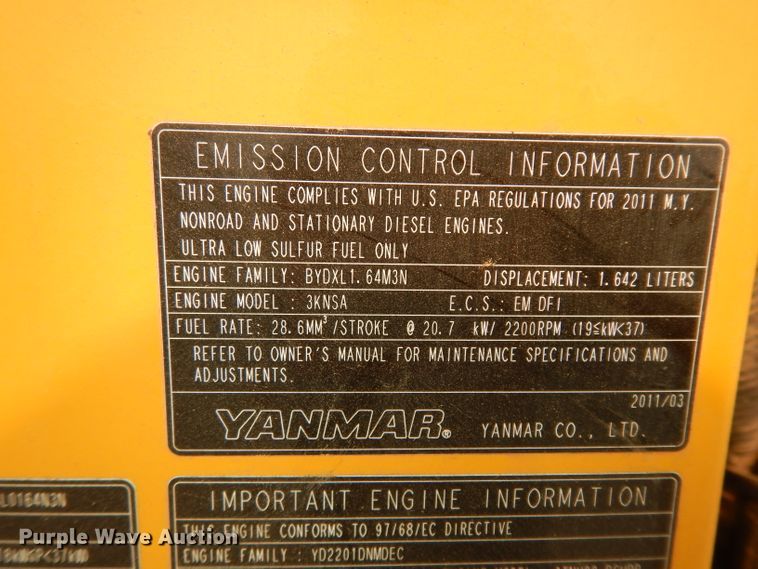 image for item DJ6508 2011 John Deere 27D  mini excavator