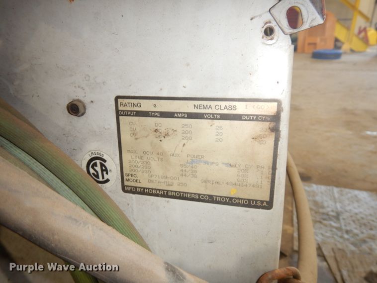 image for item FR9028 (2) Hobart Beta-Mig 250 welders