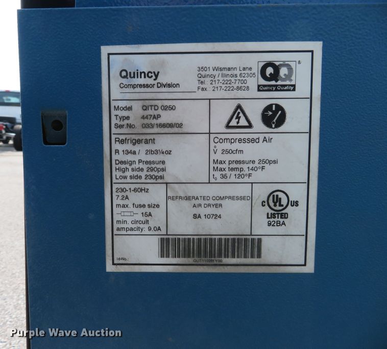 image for item GI9200 Quincy QST50ANA32SS air compressor