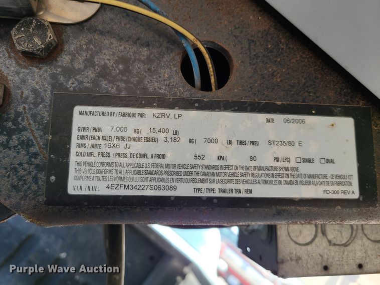 image for item GO9414 2007 KZRV  camper