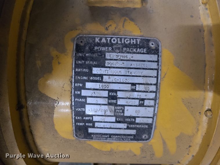 image for item GY9625 Katolight NL23FPH4 generator