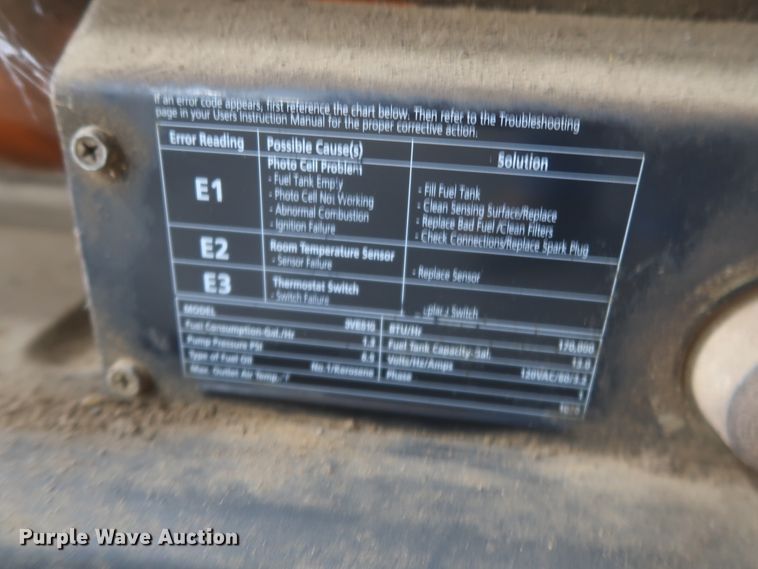 image for item HJ9396 Dayton 3VE51G oil-fired heater