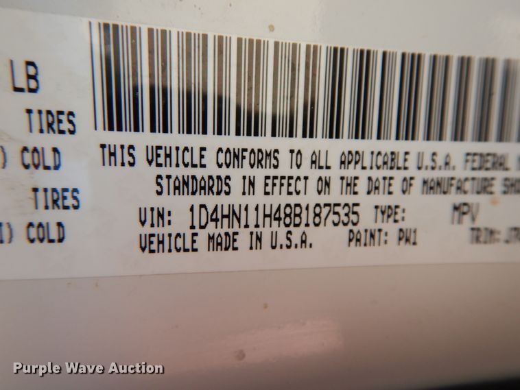 image for item HJ9617 2008 Dodge Grand Caravan  van