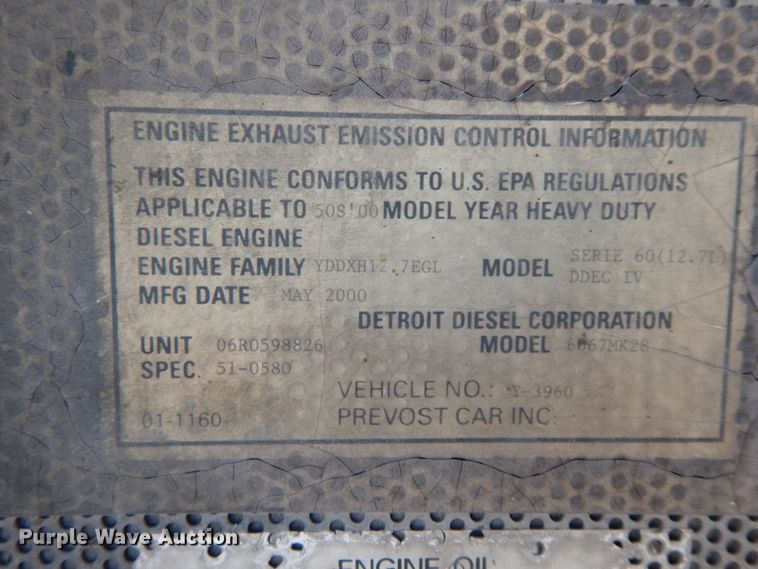 image for item HJ9622 2000 Prevost H3-45  coach bus