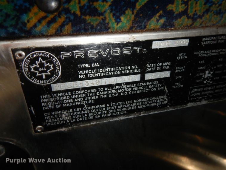 image for item HJ9622 2000 Prevost H3-45  coach bus