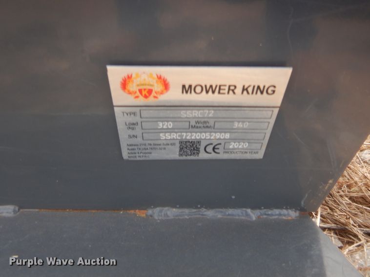 image for item HW9310 2020 Mower King SSRC72 skid steer rotary mower