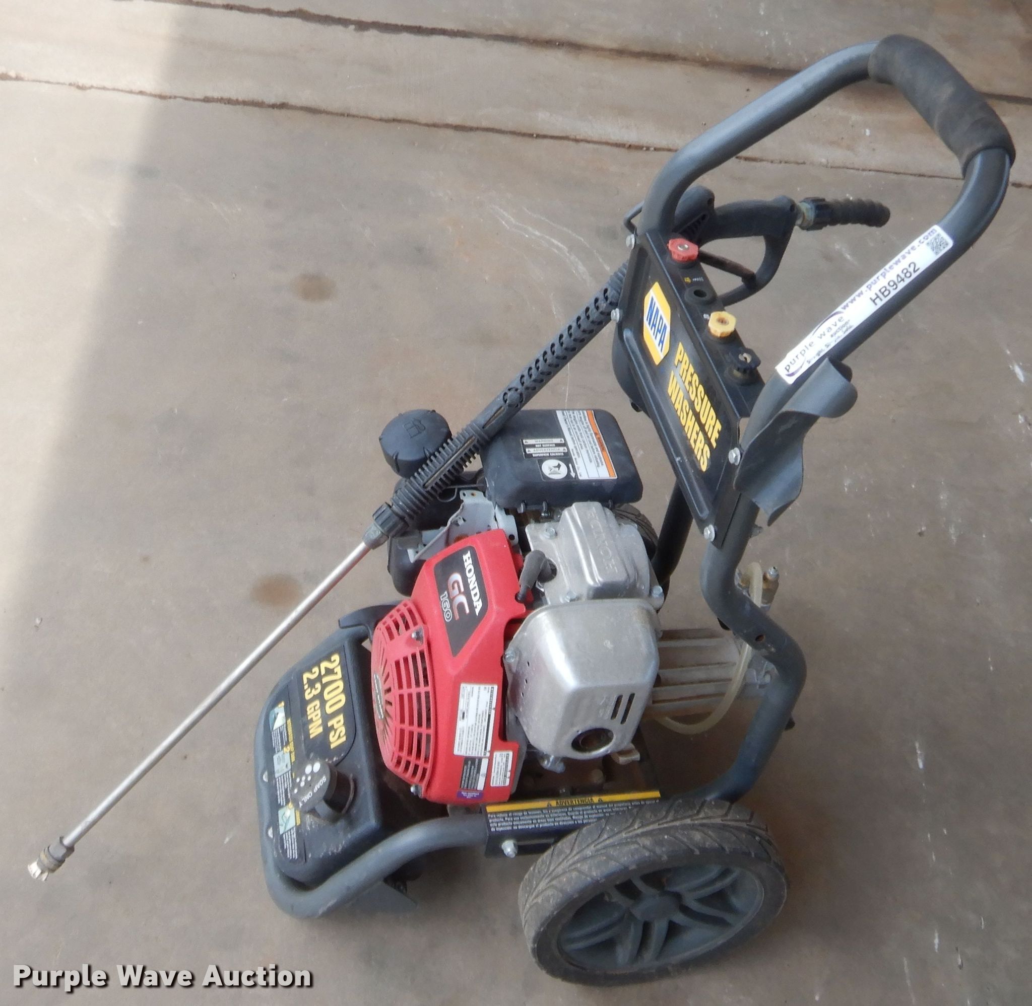 Napa pressure washer in Oklahoma City, OK Item HB9482 sold Purple Wave