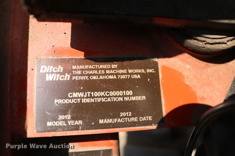 image for item DD6139 2012 Ditch Witch JT100 Mach 1  directional boring unit