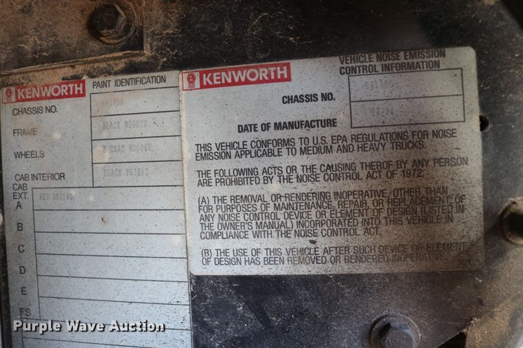 image for item DD6142 1995 Kenworth T800  box truck with mixing system