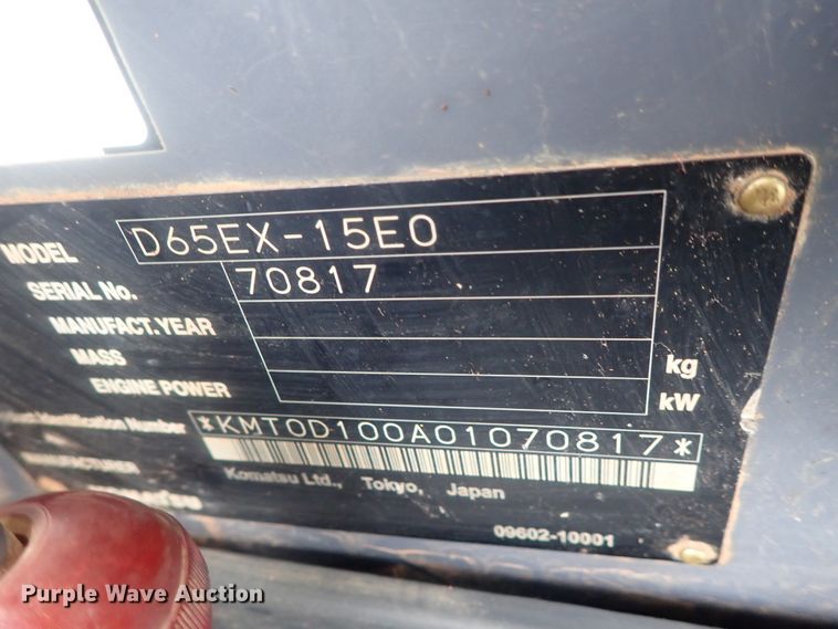 image for item DE0722 2008 Komatsu D65EX-15EO  dozer