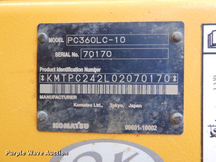 image for item DI0430 2014 Komatsu PC360LC-10  excavator