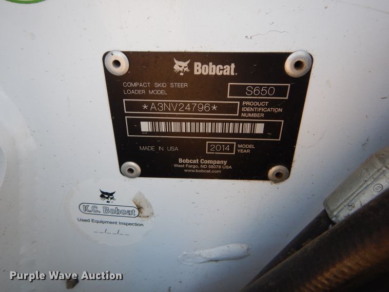 image for item DI8304 2014 Bobcat S650  skid steer loader