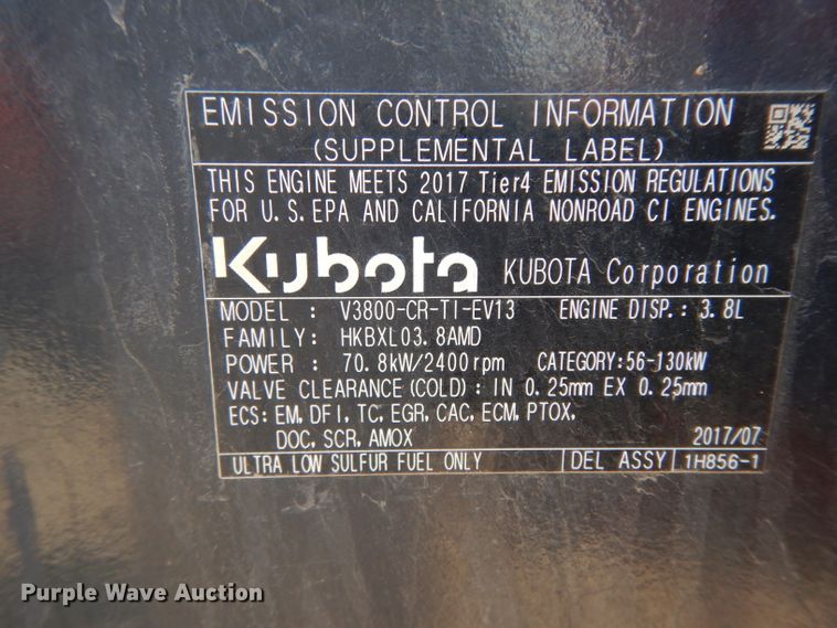 image for item DI8500 2017 Kubota SVL95-2S  tracked skid steer loader