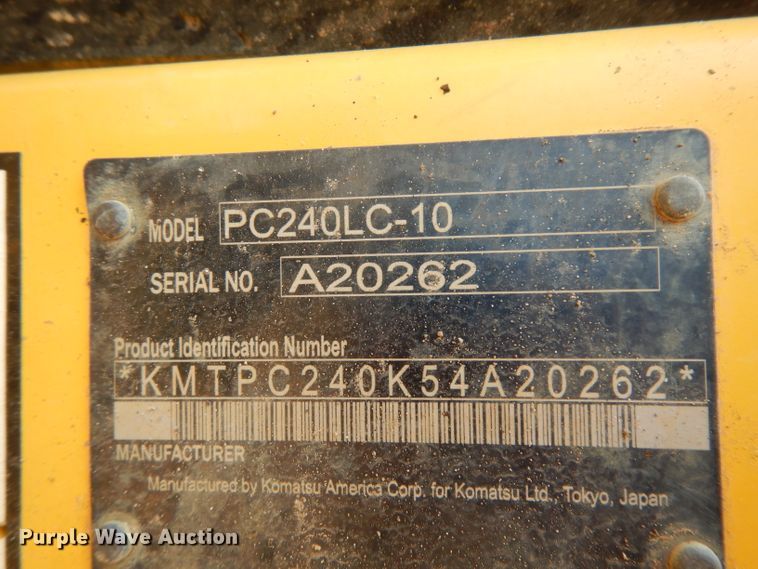 image for item DJ6547 2013 Komatsu PC240LC-10  excavator