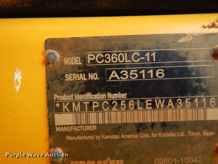 image for item DJ6548 2016 Komatsu PC360LC-11  excavator