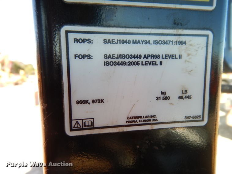 image for item DJ6550 2012 Caterpillar 972K  wheel loader