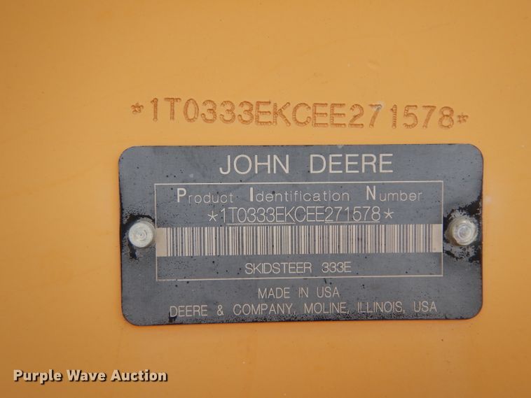 image for item DJ6555 2015 John Deere 333E  tracked skid steer loader