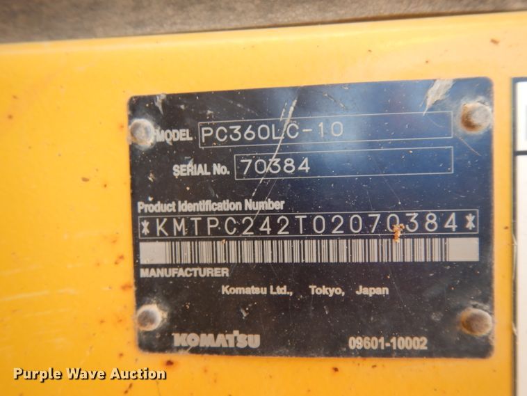 image for item DJ6557 2014 Komatsu PC360LC-10  excavator