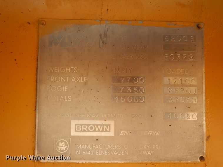 image for item DJ6558 1985 Moxy 6200S  water wagon