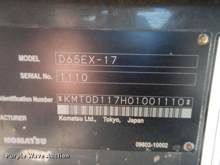 image for item DJ6559 2012 Komatsu D65EX-17  dozer