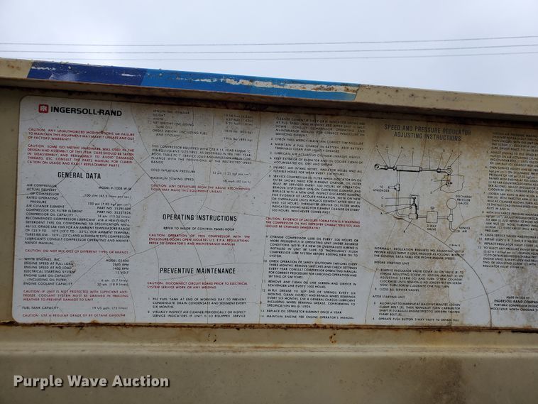 image for item FY9241 Ingersoll Rand P-100B  air compressor
