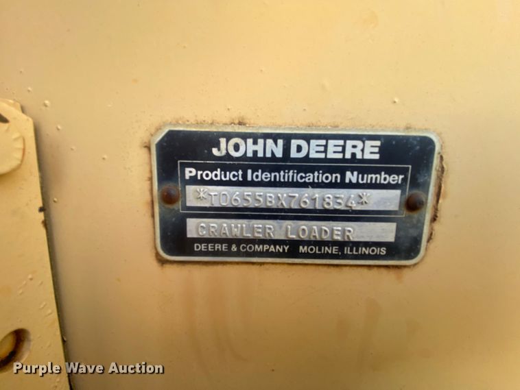 image for item HA9643 1989 John Deere 655B  track loader