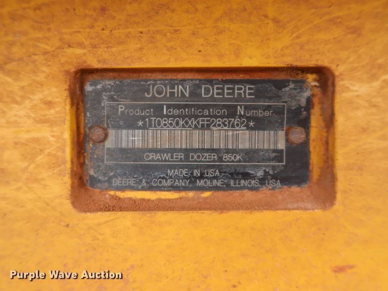 image for item HJ9367 2015 John Deere 850K WLT  dozer