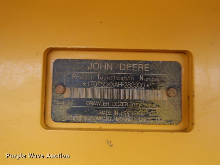 image for item HJ9368 2015 John Deere 750K WLT  dozer