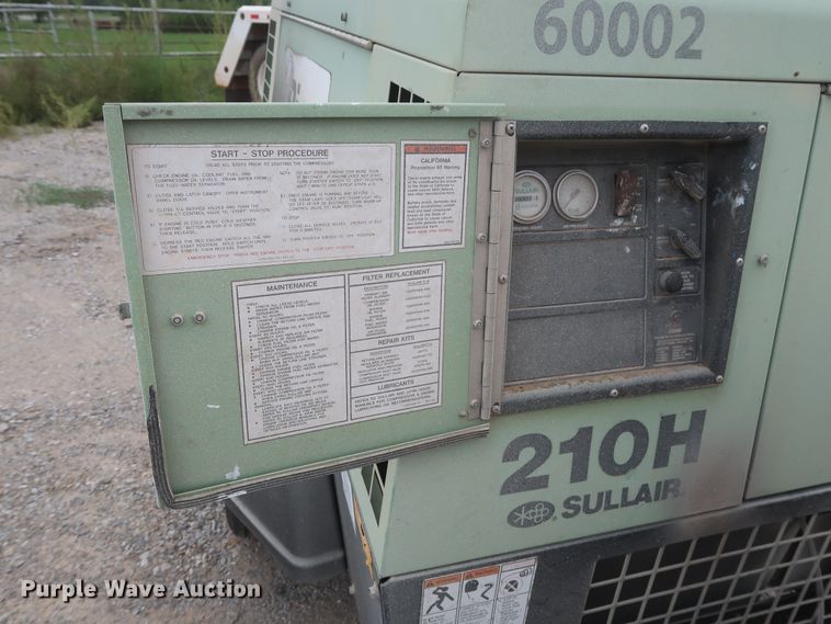 image for item HJ9371 Sullair 210H  air compressor