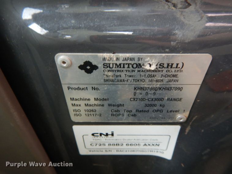 image for item HJ9626 2016 Case CX210D   excavator