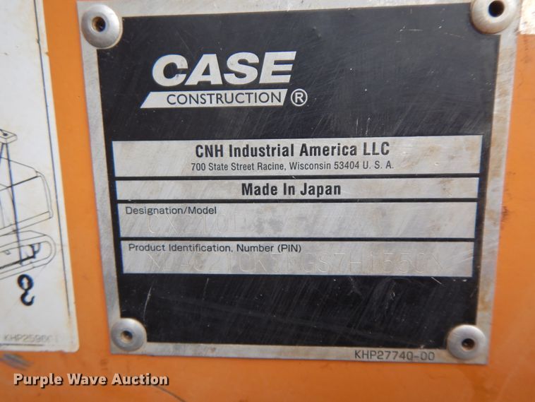 image for item HJ9626 2016 Case CX210D   excavator