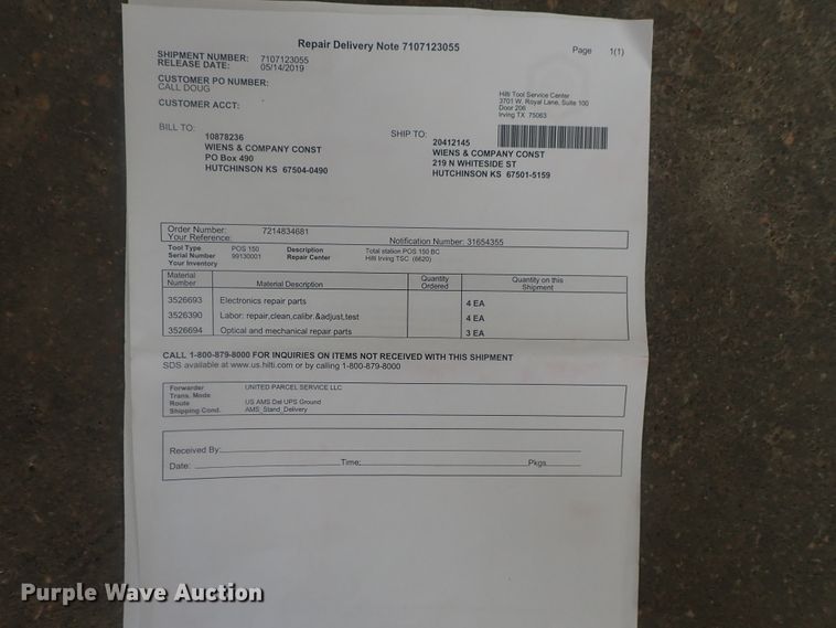 image for item HK9916 Hilti POS 150 Total Station