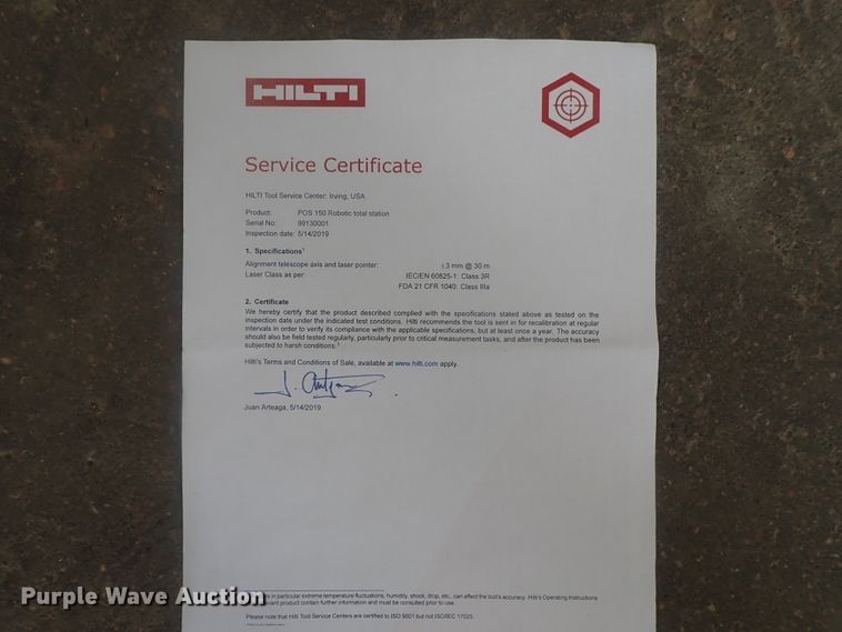 image for item HK9916 Hilti POS 150 Total Station