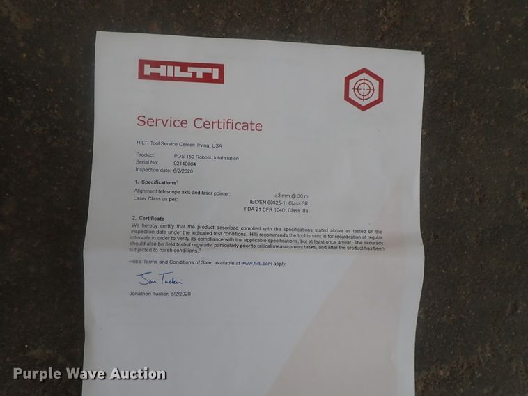 image for item HK9917 Hilti POS 150 Total Station