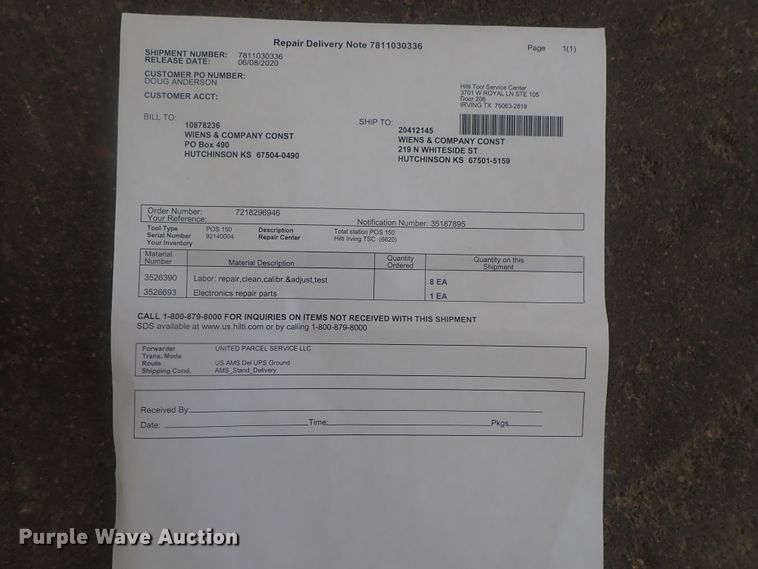 image for item HK9917 Hilti POS 150 Total Station