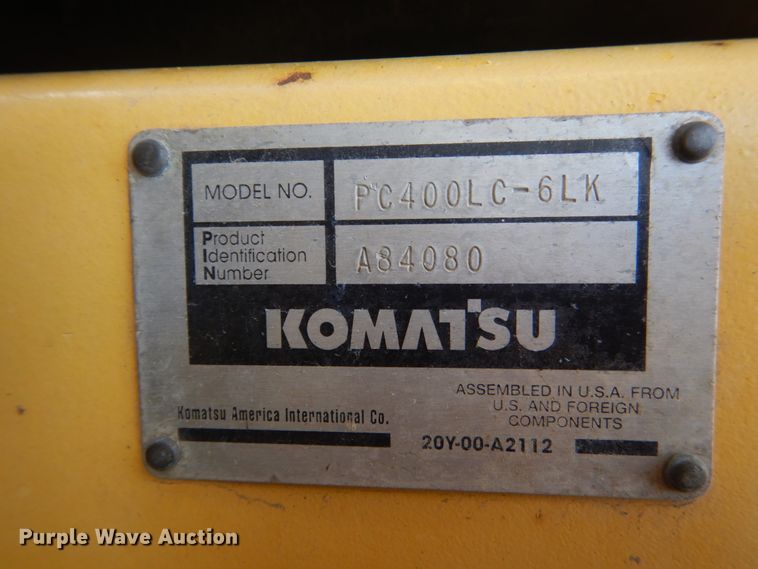 image for item HP9768 2000 Komatsu PC400LC-6LK excavator
