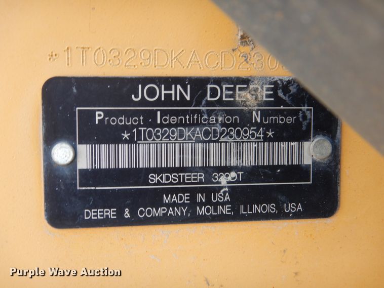 image for item HP9808 2012 John Deere 329D  tracked skid steer loader