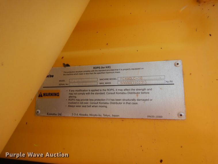 image for item HW9326 2013 Komatsu PC490LC-10  excavator