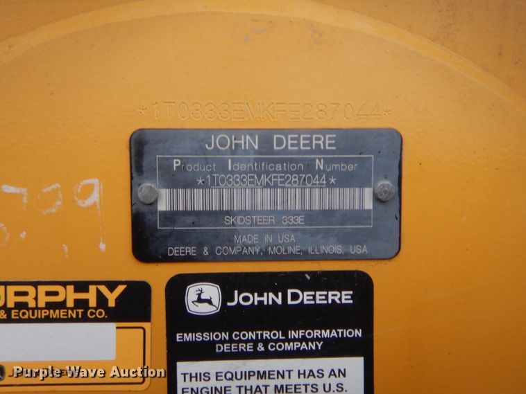 image for item HW9331 2015 John Deere 333E  tracked skid steer loader