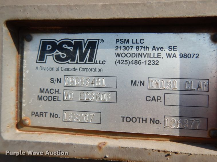 image for item DJ1024 PSM V0EC360B 36"W clamshell bucket