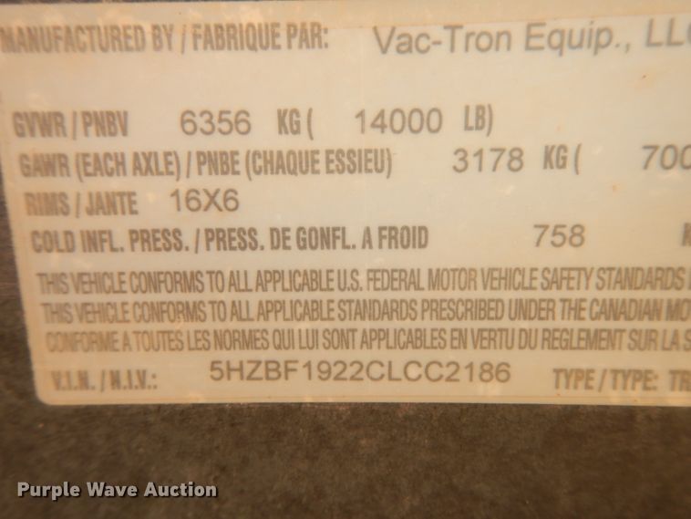 image for item DJ1045 2012 Vermeer LP855DT vacuum excavator