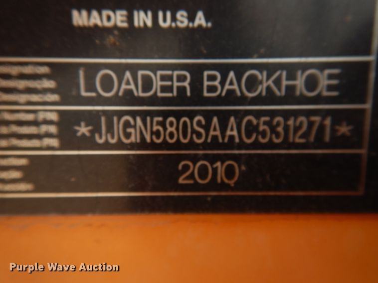 image for item DJ1060 2010 Case 580 Super M  backhoe