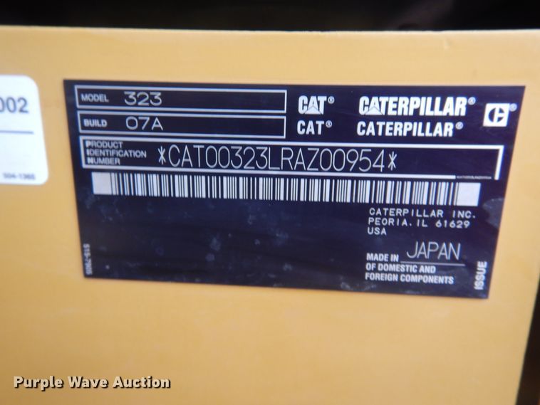 image for item DJ1069 2018 Caterpillar 323  excavator