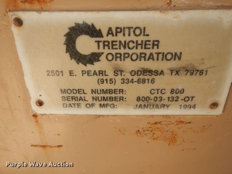 image for item DJ8769 1994 Capitol CTC 800  bucket wheel trencher with chain attachment