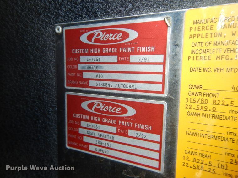 image for item DI8257 1992 Pierce Dash  pumper fire truck