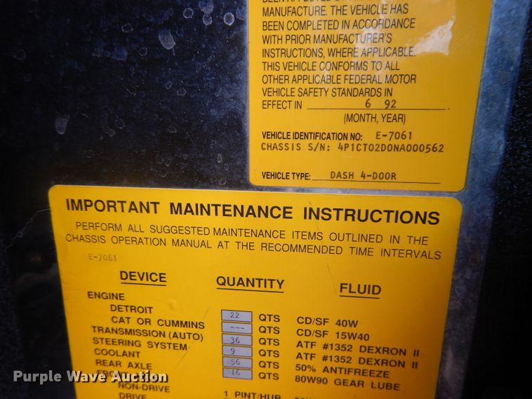 image for item DI8257 1992 Pierce Dash  pumper fire truck