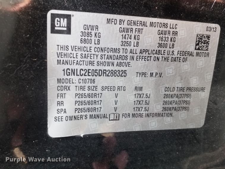 image for item DI8285 2013 Chevrolet Tahoe Police  SUV